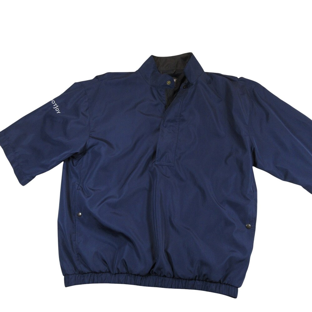 Footjoy Mens Short Sleeve Windbreaker Jacket L Navy Blue Lined Titleist Logo